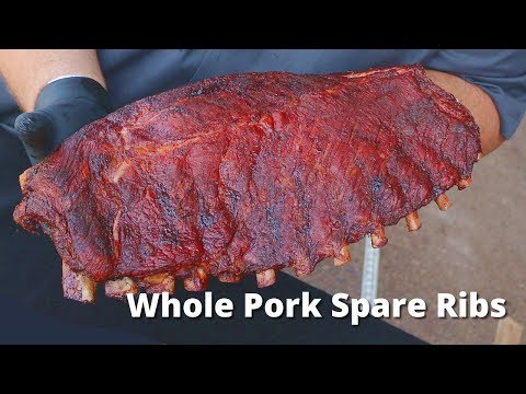 Smoked Spare Ribs Recipe - Whole Pork Spare Ribs on Ole Hickory Smoker