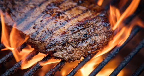 Flank Steak On Grill