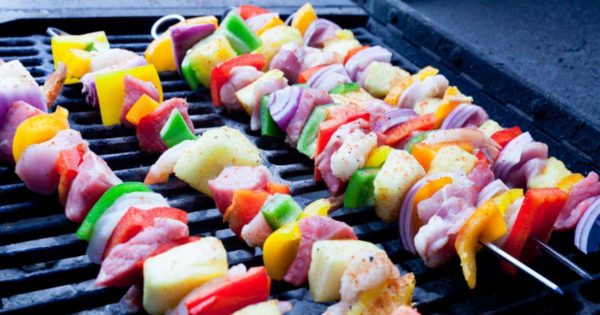 Kabobs on grill